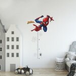 Stickers repositionnables - toise spiderman - multicolore - 54 cm x 75 cm - d�coration murale enfant