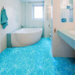 Stickers sol anti - drapant avec protection - sol dalle ocan - 1 sticker de 50x50cm