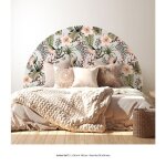 Stickers t�te de lit - fleurs - adh�sif mat - l100 x h130 cm - pour lits (70 � 90 cm)