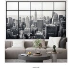 Stickers trompe loeil fen�tre verri�re - lumal�a - new york - hauteur 60 x largeur 95 cm