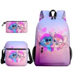 Lot de 3 stitch ensemble cartable pour filles ?sac  dos mode dessin anim avec trousse  crayons stitch ...