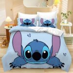 Stitch housse de couette 2 personne polyester parure de lit enfant housse de couette 200x200cm avec 2 ... Stitch housse de couette 2 personne polyester parure de lit enfant housse de couette 200x200cm avec 2 ...