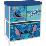 Petit meuble de rangement - stitch - 3 corbeilles - bleu - mtal - 60 cm de hauteur