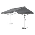 Store banne autoportant � double pente 600 x 300 x 260 cm gris fonc� 03 0008297