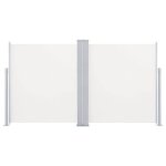 Store banne / auvent lat�ral double r�tractable de patio - 170x600 cm cr�me b437 p437