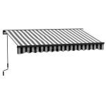 Store - store banne lectrique 395x250cm bras articul uv cassette rglable tlcommande gris&blanc balcon ...