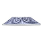 Store banne led lectrique  cassette complte home deluxe elos - 350 x 250 cm bleu marine - blanc