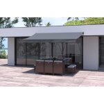 Adro - store banne manuel 4 x 2. 5 m gris polyester