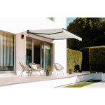 Store banne manuel r�tractable - cazeboo - vecchio - 25x2m - toile premium 320g / m� - beige - anti - ...