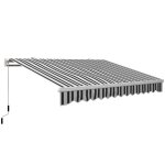 Store banne manuel rétractable 395 x 245 cm - outsunny - manivelle, polyester 280 g / m² protection uv, ... Store banne manuel rétractable 395 x 245 cm - outsunny - manivelle, polyester 280 g / m² protection uv, ...