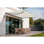 Store banne manuel rtractable - cazeboo - vecchio - 4x3m - toile premium 320g / m - beige - anti - ...