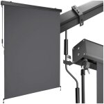 Store banne - tectake - brise - vue verticale eloise 2 supports muraux entretien facile avec manivelle ...