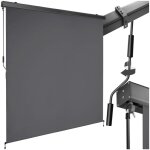 Store banne - tectake - brise - vue verticale eloise 2 supports muraux entretien facile avec manivelle ...