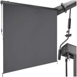 Store banne - tectake - brise - vue verticale eloise 2 supports muraux entretien facile avec manivelle ...