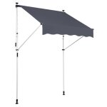 Store banne terrasse auvent a pince avec pied reglable installation sans per�age largeur 350 cm tube ...