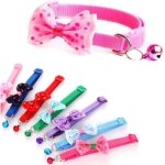 Store collier pour petit chien chiot chat chaton noeud papillon dcoration nylon avec clochette rglable ...