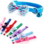 Store collier pour petit chien chiot chat chaton noeud papillon dcoration nylon avec clochette rglable ...