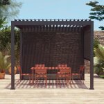 Store gris pour pergola bioclimatique ? triomphe ? 3m. aluminium et textilène Store gris pour pergola bioclimatique ? triomphe ? 3m. aluminium et textilène