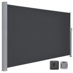 Store lat�ral 180 x 450 cm brise - vue r�tractable auvent ext�rieur r�sistant aux intemp�ries gris anthracite ...
