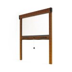 Store moustiquaire recoupable - avosdim - luxe - aluminium - ch�ne dor� - 125x160cm