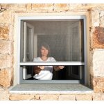 Moustiquaire de fen�tre enroulable - l125 x h220cm - aluminium blanc - recoupable - anti - insectes