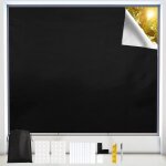 Store occultant sans perage 200x146cm noir rideaux occultants de protection solaire avec fermeture velcro ...