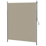 Store vertical - outsunny - avec manivelle - sans per�age - protection uv - cadre en aluminium - 200 ...