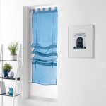 Store - voilage sable - rayures indigo - 45x180 cm - passants - intrieur