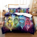 Populaires multicolore housse de couette 3 pi�ces 200x200 avec 2 taie oreillers 50x75 microfibre super ...