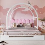 Structure de lit - 140x100 / 200cm - kodise - lit  baldaquin extensibleoreillers en veloursbois de pinsans ...