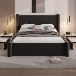 Structure de lit - 140x200 cm - kodise - design à pieds 3d 2 tiroirs de rangement et prises usb sans ... Structure de lit - 140x200 cm - kodise - design à pieds 3d 2 tiroirs de rangement et prises usb sans ...