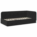 Neuf structure de lit dangle - uu - 1 place - avec t�te de lit - noir 90x190 cm velours ss717