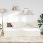 Structure de lit dangle en velours - uu - 90x190 cm - cr�me - design en l - polyvalent lit et canap�