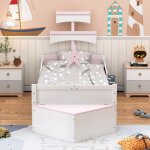 Structure de lit eco - friendly material lit en bois durable 90 * 200 en forme de voilier avec lit gigogne ...