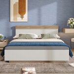 Structure de lit eco - friendly material lit double durable lit flottant avec tte de lit dans cadre ...