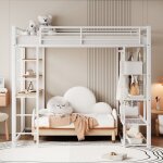 Structure de lit eco - friendly material durable lit mezzanine en mtal avec chelle 140 * 200cm lit ...