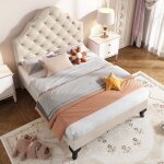 Structure de lit mat�riau �paississant r�sistant � la corrosion 90 * 200 lit rembourr� avec cadre � lattes ...