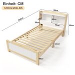Structure de lit nouveau mat�riau respectueux de lenvironnement bois massif lit simple rangement t�te ...