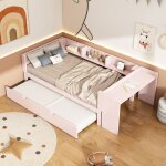Structure de lit nouveau premium sense 90 * 200cm lit plat avec lit tiroir avec bureau trois étagères ... Structure de lit nouveau premium sense 90 * 200cm lit plat avec lit tiroir avec bureau trois étagères ...