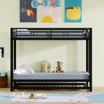Structure de lit nouveau premium sense 90 * 200cm lits superpos�s lit � cadre en fer lit b�b� �quip� ...