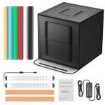 Studio photo box portable5251. 551. 5cm bote  lumire tente d?clairage shooting avec 84 led lampesclaira ...