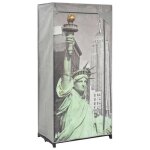 Style �l�gance chic - armoire de rangement pour chambre garde - robe new york 75x45x160cm tissu &fr26950 ...