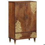 Style �l�gance chic - haut buffet bahut - armoire marron 60x33. 5x100cm - bois de manguier massif &fr24985 ...