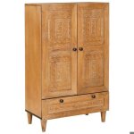 Style �l�gance chic - haut buffet bahut - armoire avec tiroir marron clair 60x33x100cm &fr64592