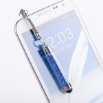 Stylet en cristal de diamant pour cran tactile 3. 5mm capuchon anti - poussire 2 en 1 pour iphone tablette ...