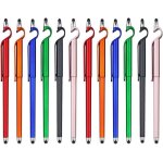 Stylet tactile 12 pices 3 en 1 support de tlphone + stylet tablette + stylos  bille portable stylo ...