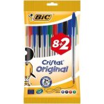 Stylos bic - lot de 10 - assortiment de couleurs - pointe moyenne - criture fluide - non rechargeable ...