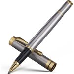 Stylos  bille superbe stylo en mtal chrom noir avec finition dore coffret cadeau idal pour hommes ...