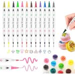 Stylo colorants alimentaire12pcs marqueurs comestiblesedible pigment pen marqueur double face pour fondant ...