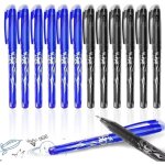 Stylo effacables - marque - 0. 5mm bille - bleu et noir - pointe fine - rechargeable